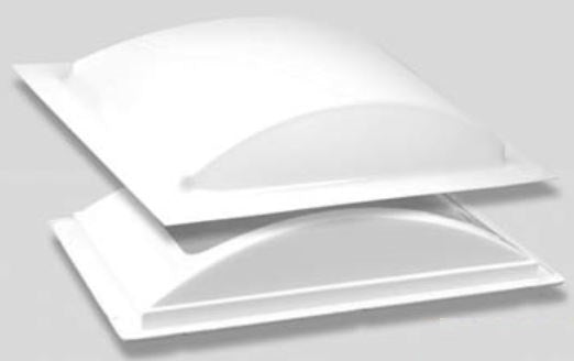 White RV Skylight Dome Set – 22" x 14" Opening – Bubble Style – Polycarbonate – With Sealant – Set of 2