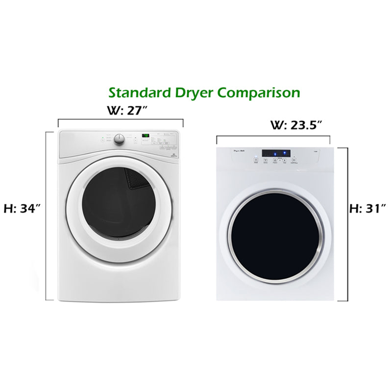 Equator 4.0 Cu. Ft. Vented RV Clothes Dryer – Wall-Mount, White/Silver, 120V, Auto Dry