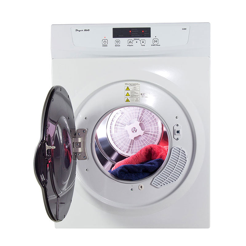 Equator 4.0 Cu. Ft. Vented RV Clothes Dryer – Wall-Mount, White/Silver, 120V, Auto Dry