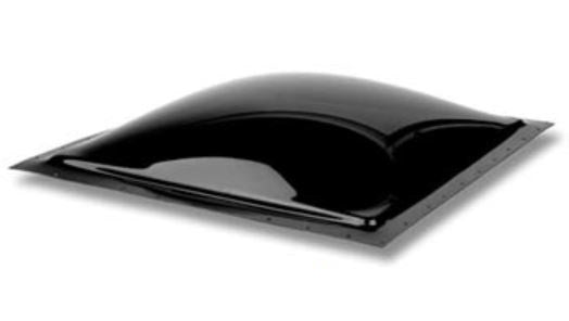 RV Skylight – 3.5" High Smoke Bubble Dome – 14" x 14" Opening – 18.5" x 18.5" Flange – Square
