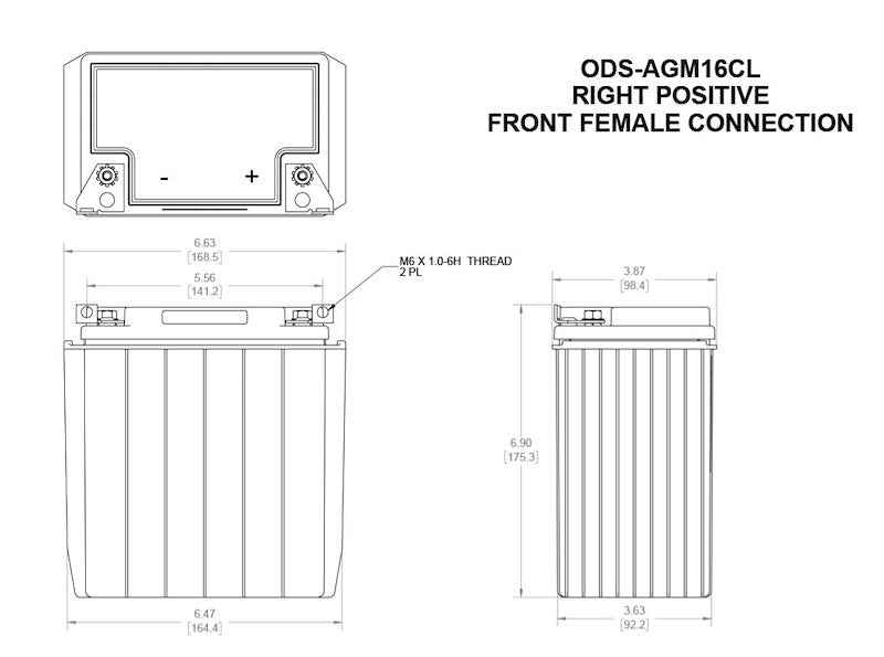 AGM Powersports Battery Odyssey Group 16 18Ah 220CCA ODS-AGM16CL