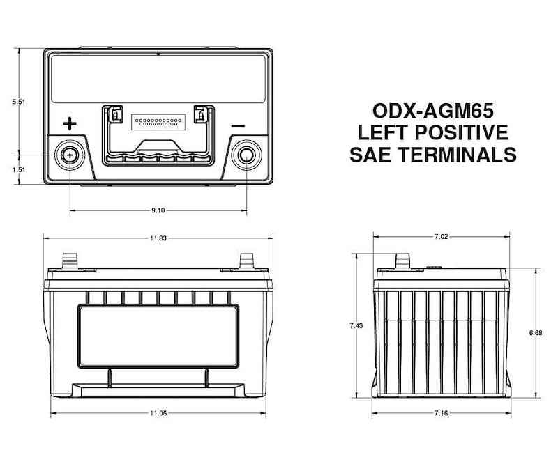 Odyssey AGM Starting Battery ODX-AGM65 Group 65 12V 950 CCA