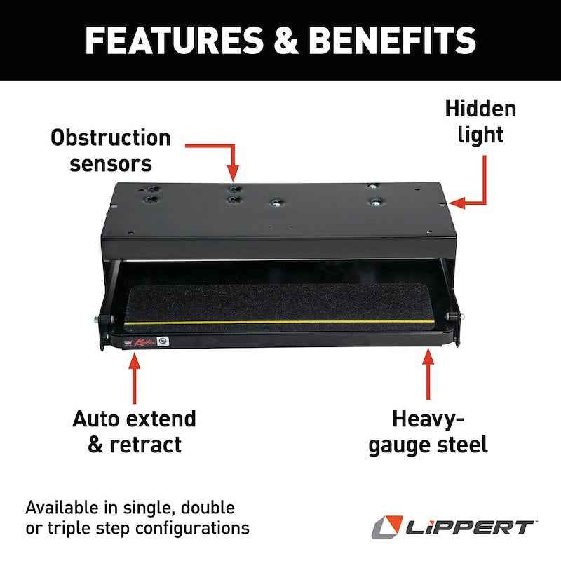 Kwikee Series 26 Electric Single RV Entry Step – 23.5” Width 3711363
