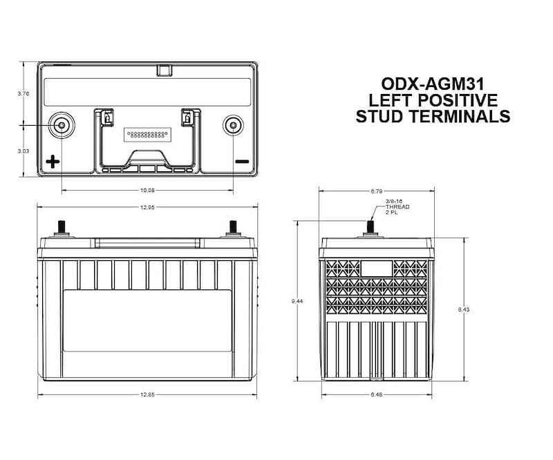 Odyssey AGM Starting Battery ODX-AGM31 Group 31 12V 1150 CCA