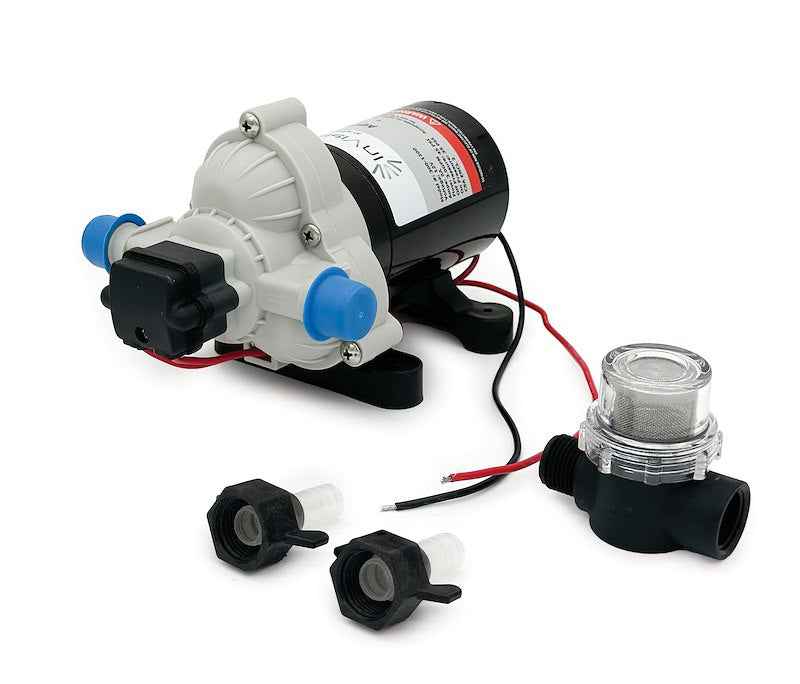 Invision 12V RV Fresh Water Pump 3.0 GPM Self-Priming 45 PSI 320-1200