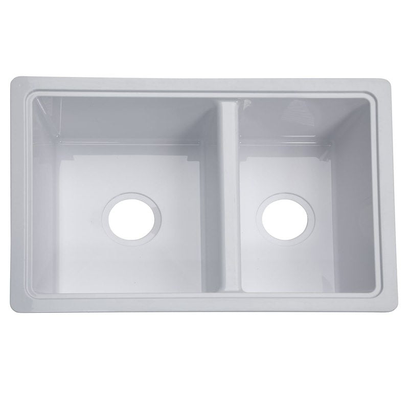 Évier de cuisine double blanc pour camping-car de 25 po – Encastrable en ABS 