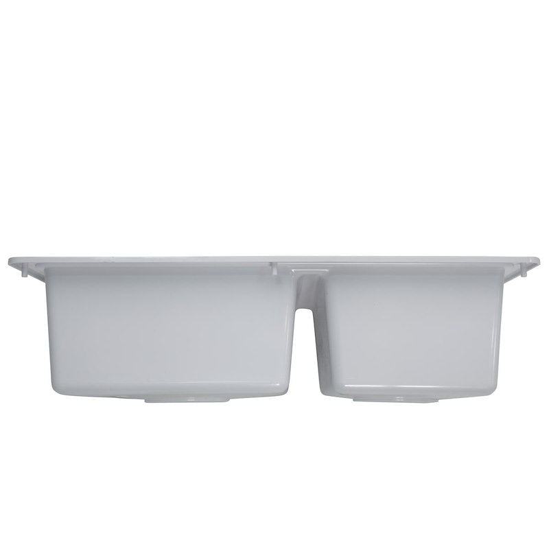 Évier de cuisine double blanc pour camping-car de 25 po – Encastrable en ABS 