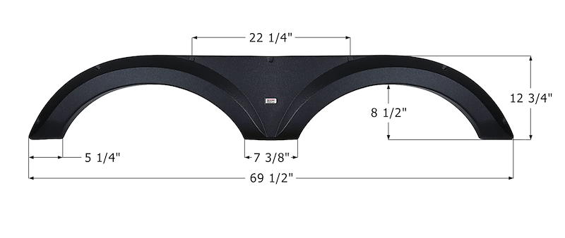 RV Fender Skirt – Tandem Axle 69-1/2" x 12-3/4" Black | ICON 14255