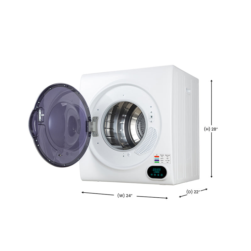 3.5 Cu. Ft. Compact Short RV Dryer – White, Vented, Stackable, Sensor Dry, 21-852W