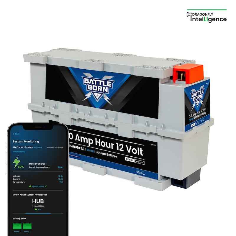 12V GC3 Lithium Deep Cycle RV Battery 270Ah Smart LiFePO4 – Battle Born BBGC3I