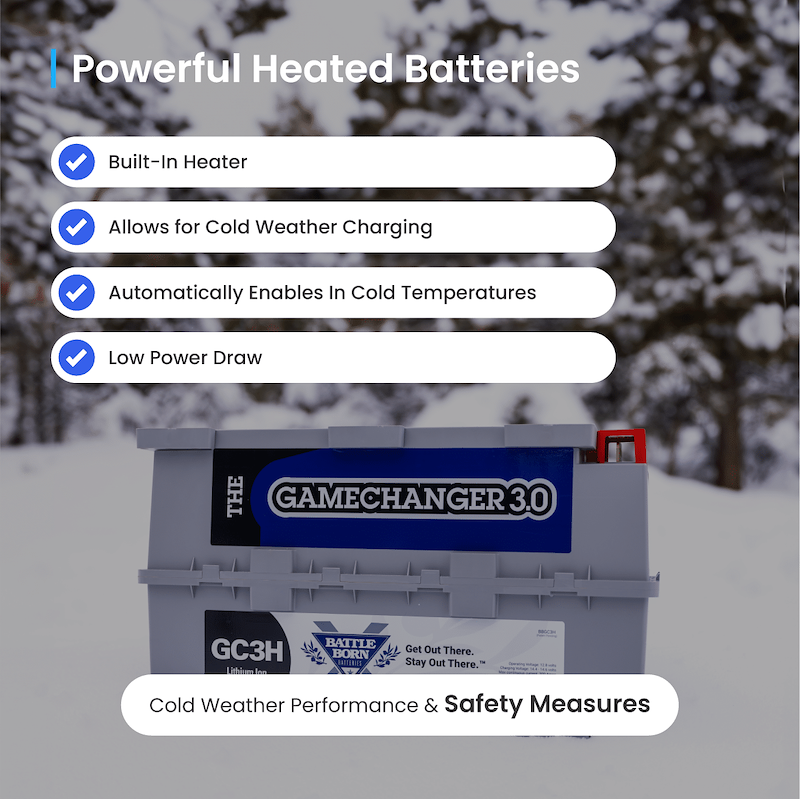 Battle Born Lithium Deep Cycle Heated Battery BBGC3H Group GC3 12V 270Ah