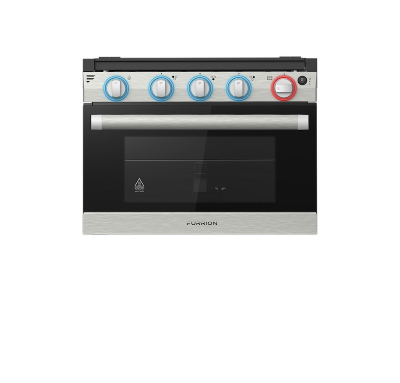 Furrion Greystone 3-Burner Propane RV Range with Built-In Oven – Stainless Steel