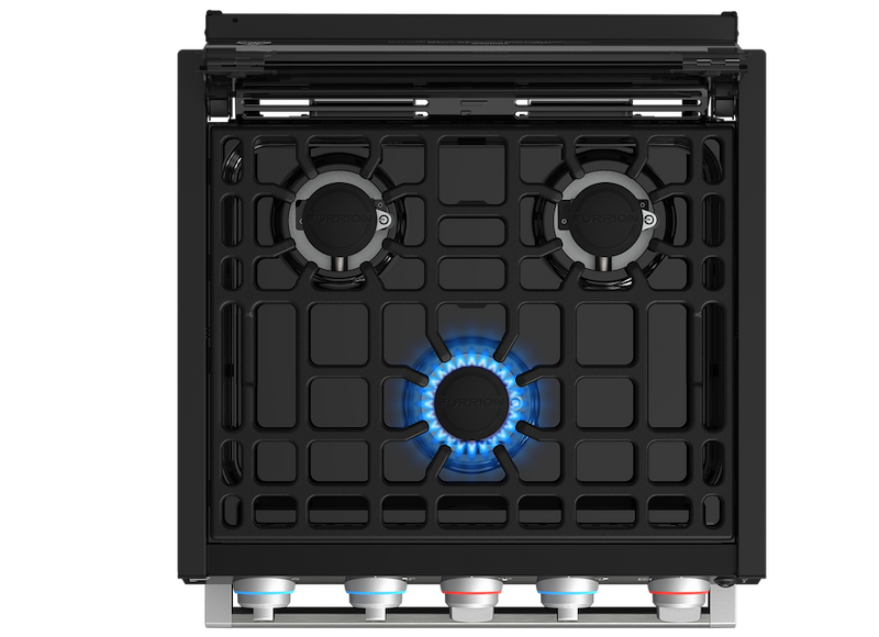 Furrion Greystone 3-Burner Propane RV Range with Built-In Oven – Stainless Steel