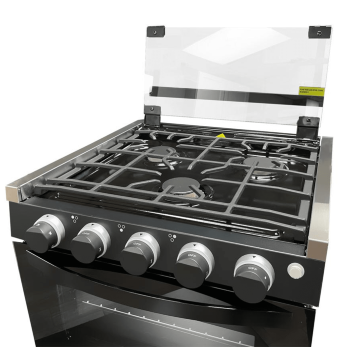 Furrion Greystone 3-Burner Propane RV Range with Built-In Oven – Black