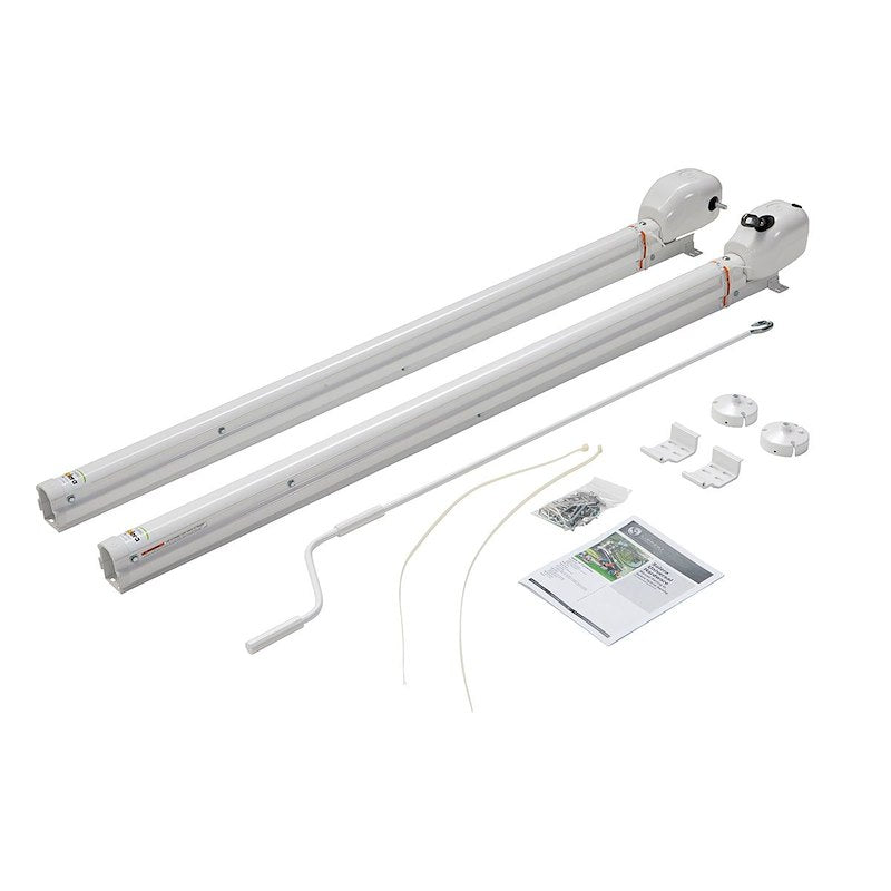 Solera 69" Manual Awning Arm Set – White | 2-Position Pitch | Crank Operation