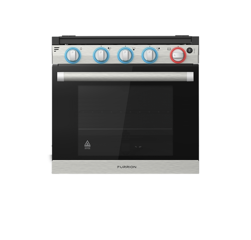 Furrion Greystone 3-Burner Propane RV Range with Built-In Oven – Stainless Steel