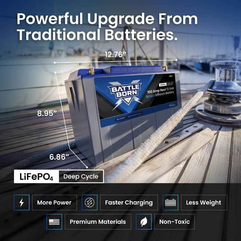 Battle Born Smart Heated Lithium Battery BB10012IH Group 31 12V 100Ah RV