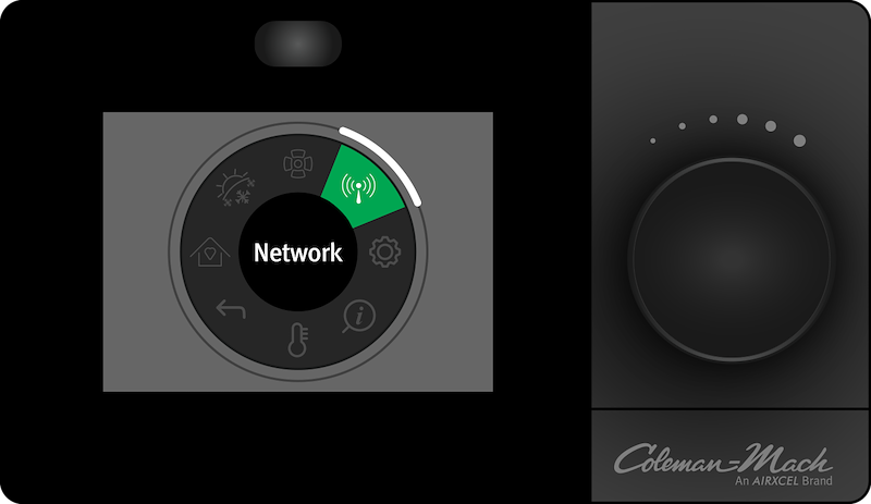 Coleman-Mach Programmable Wall Thermostat – WiFi, 12V DC, Digital LCD, Heat/Cool Control, Black