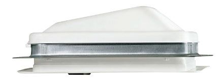 Manual Roof Vent – 14-1/4" x 14-1/4", White Lid, 12V Fan & Screen