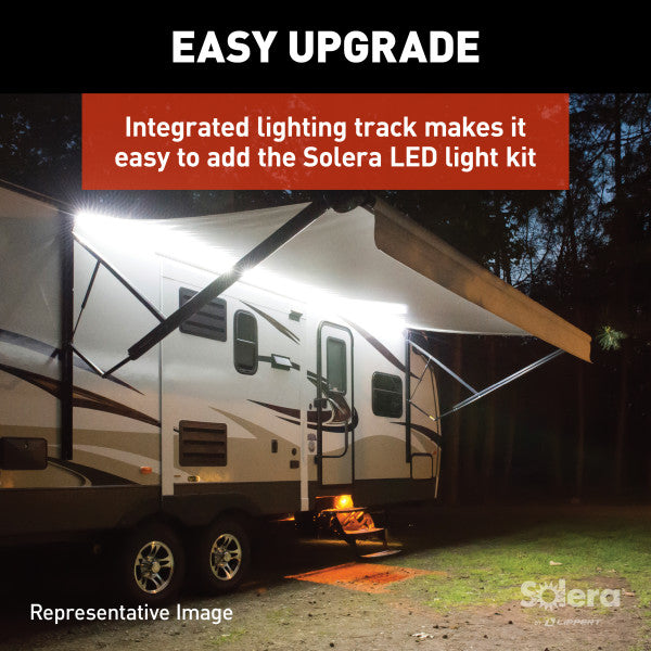 Solera 16' RV Patio Awning – Black Fade Vinyl | 8' Extension