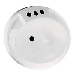 Oval RV Sink – White, 20"x17", 3 Faucet Holes, ABS Plastic