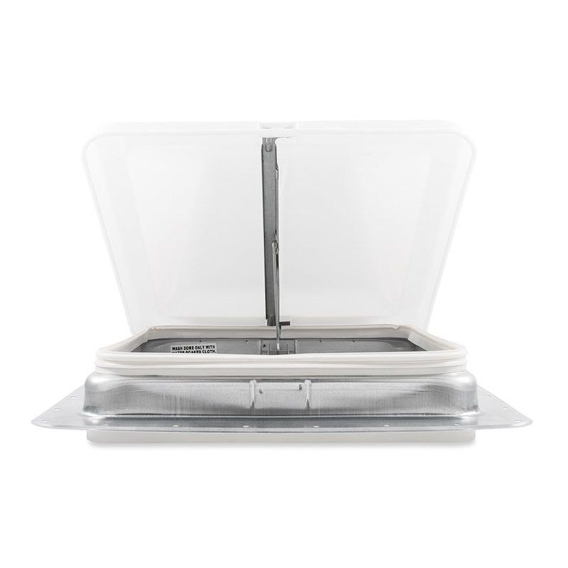 Manual Roof Vent – 14" x 14", White Lid, Aluminum Base, No Fan