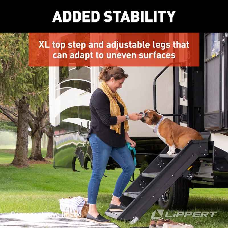 RV Entry Step – SolidStep 3.0 4-Step Manual Fold-Up | Lippert 791574