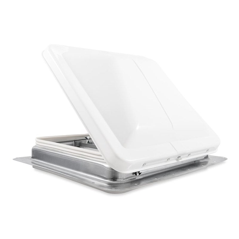 Manual Roof Vent – 14" x 14", White Lid, Aluminum Base, No Fan