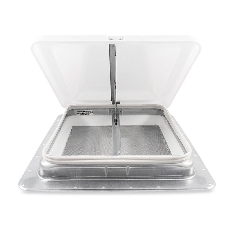 Manual Roof Vent – 14" x 14", White Lid, Aluminum Base, No Fan