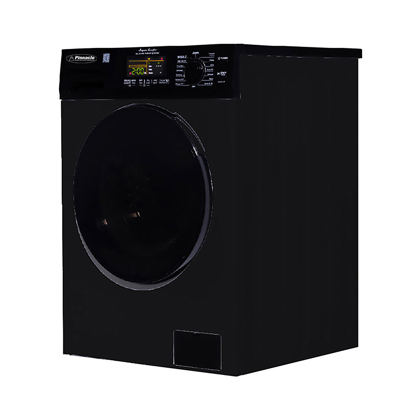 Black Washer Dryer Combo – 15 lb, 110V, Convertible Drying