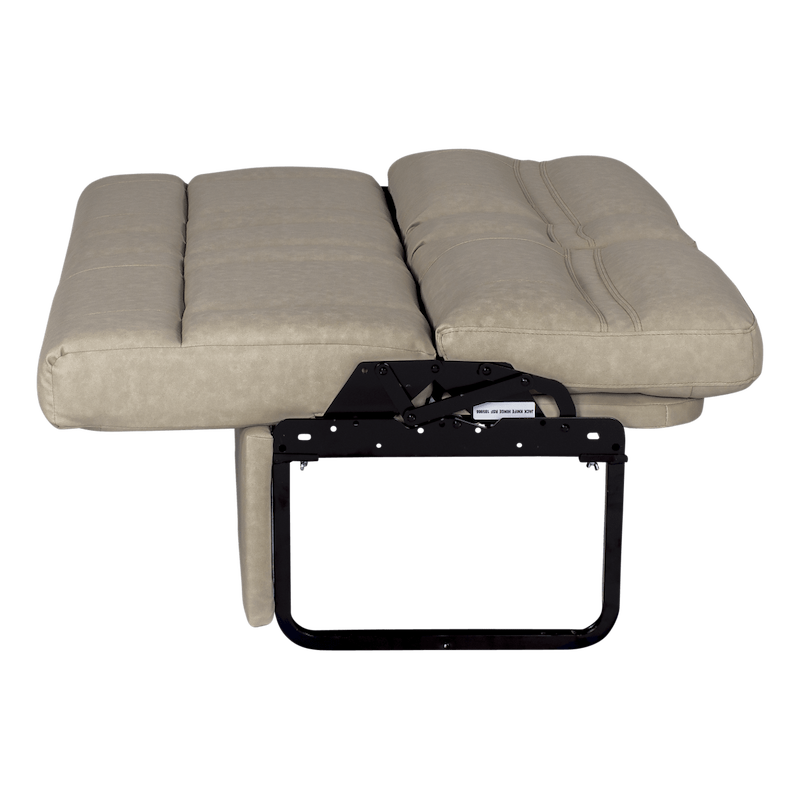 Sofá Jackknife para autocaravana de 62" (beige Altoona), de 2 plazas, con centro abatible y portavasos