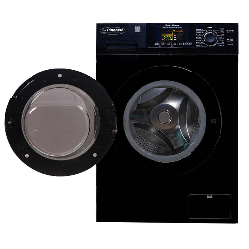 Black Washer Dryer Combo – 15 lb, 110V, Convertible Drying