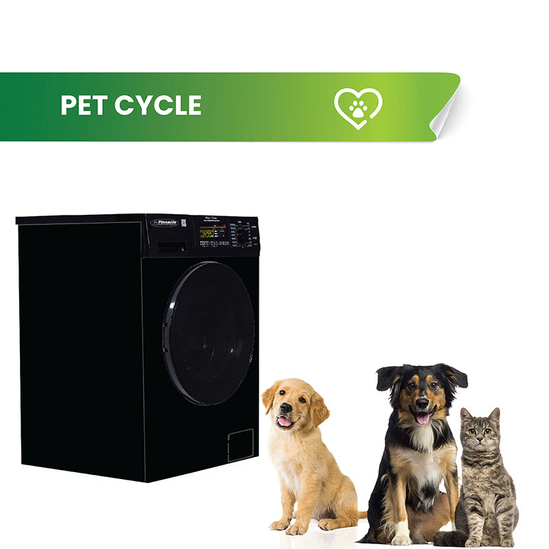 Black Washer Dryer Combo – 15 lb, 110V, Convertible Drying