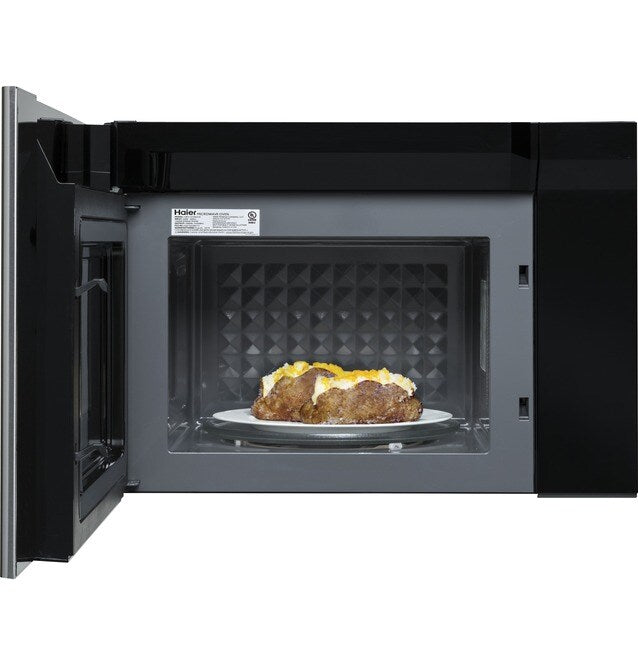 Four à micro-ondes Haier de 1,4 pi³ – 1 000 W, cuisson par capteur, argent, avec écran LED et plateau tournant