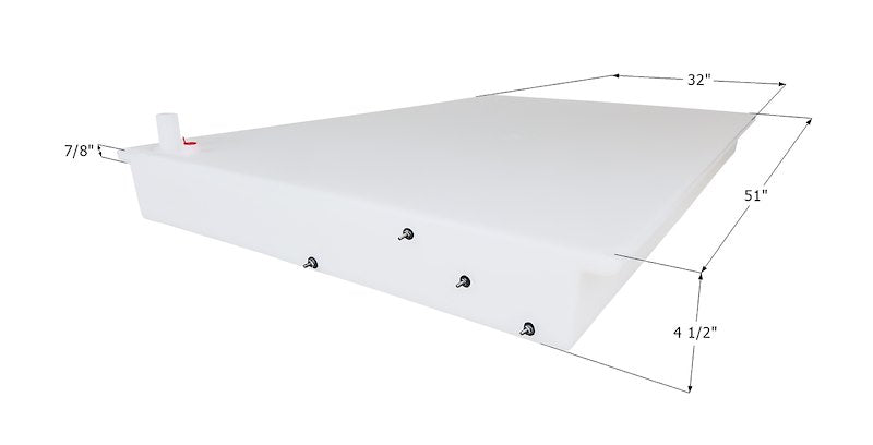 26 Gallon Roto-Molded Fresh Water Tank - White, One-Piece Construction