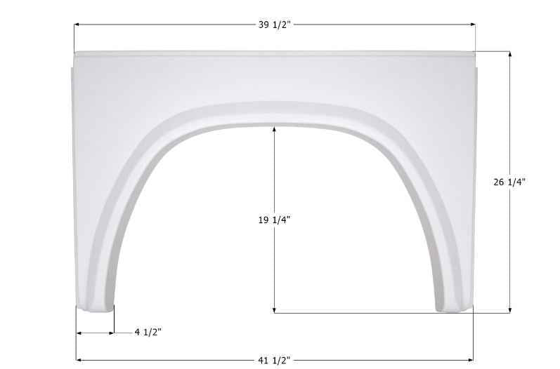 RV Fender Skirt – Single Axle 41-1/2" x 26-1/4" Polar White | ICON 14261