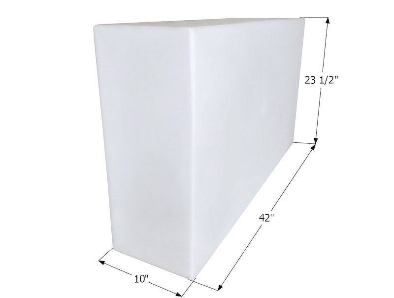 40 Gallon Roto-Molded Fresh Water Tank - White, with Fill & Pipe Thread Fittings