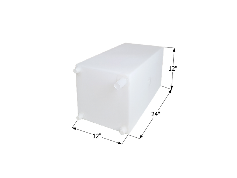 15 Gallon Fresh Water Tank - White - 24" (W) x 12" (L) x 12" (H)
