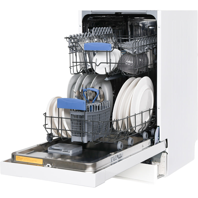 Pinnacle Built-In RV Dishwasher – 10 Place Settings, 8 Wash Cycles, White