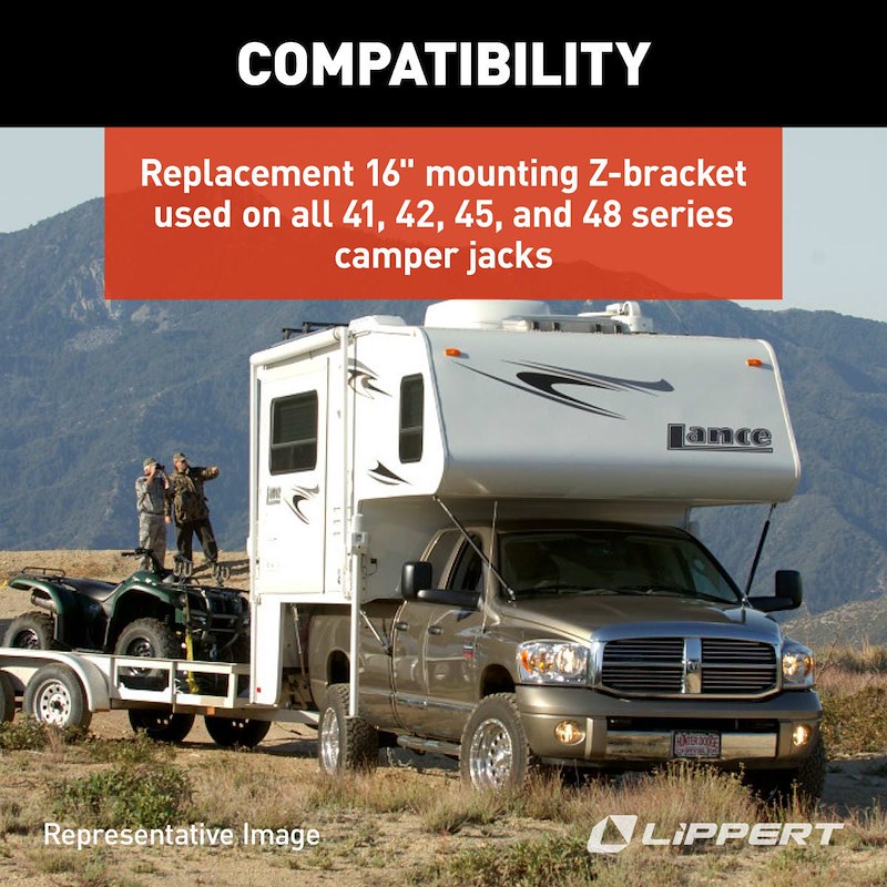 HappiJac Camper Jack Bracket – 16" Z Mounting Bracket, Zinc Plated Steel (Single)