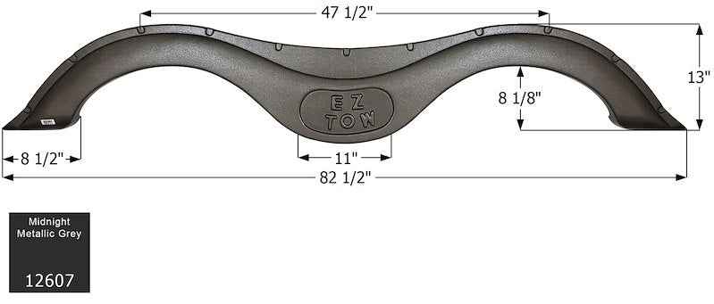 RV Fender Skirt – Tandem Axle 82-1/2" x 13" Metallic Gray | ICON 12607