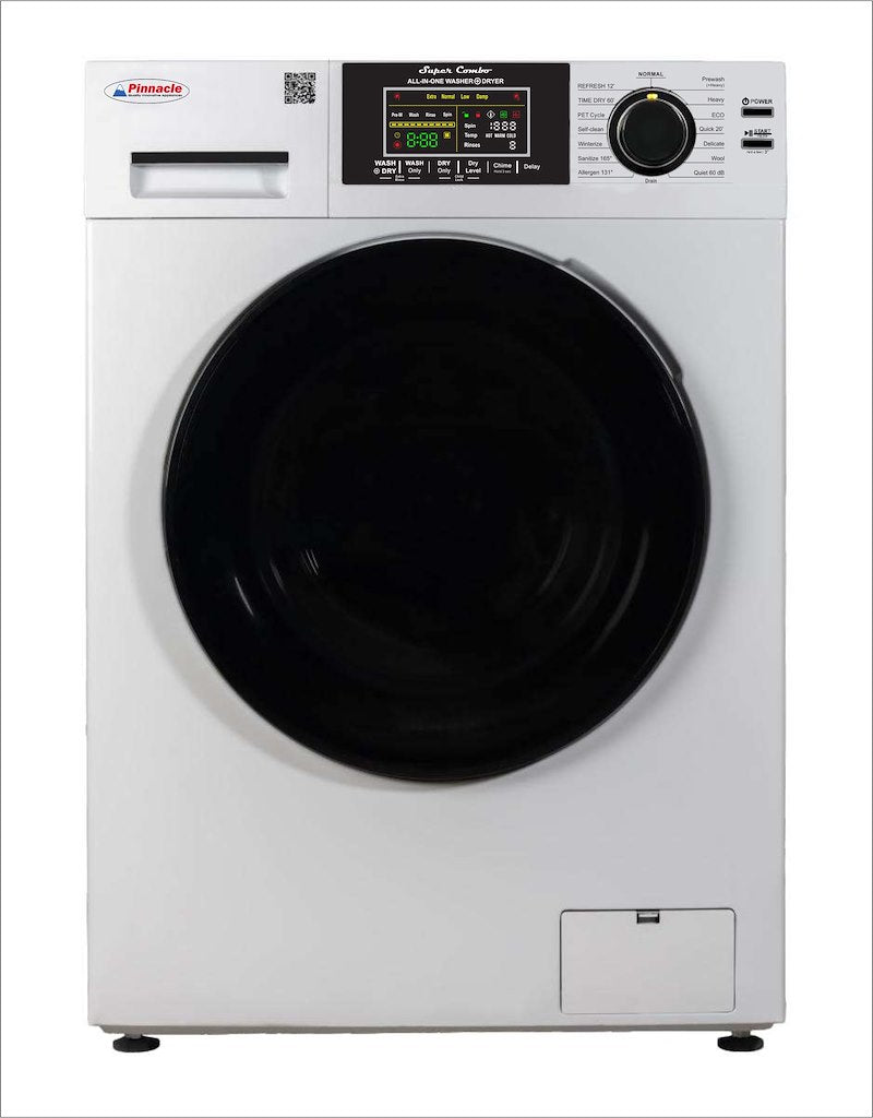 26" White Washer Dryer Combo – Vented, 15 lb, 110V, Quiet