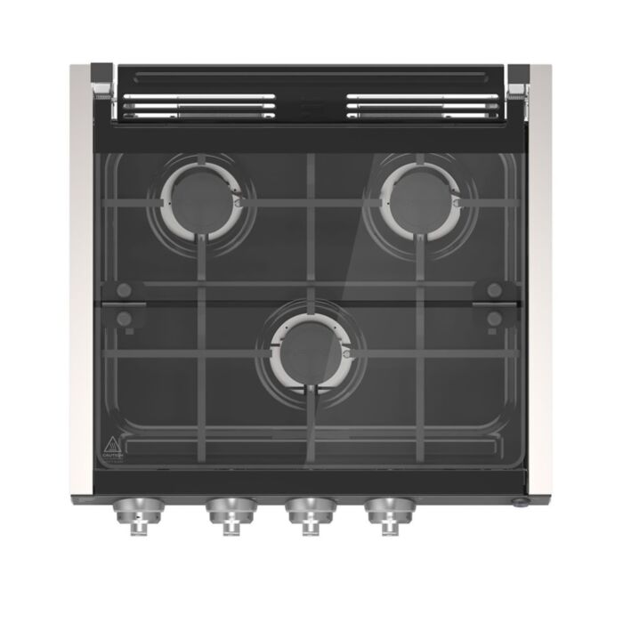 Furrion 3-Burner Stainless Steel Cooktop with Glass Cover and Wire Grates