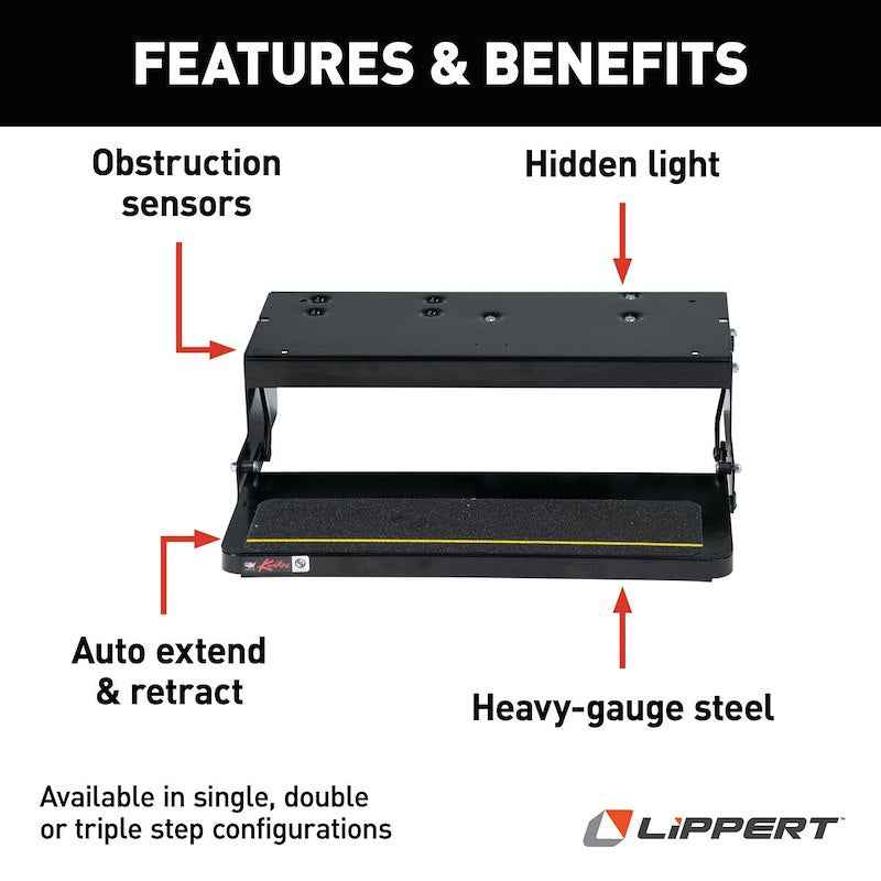 Kwikee Series 26 Electric Single RV Entry Step – 25.25” Width 371136