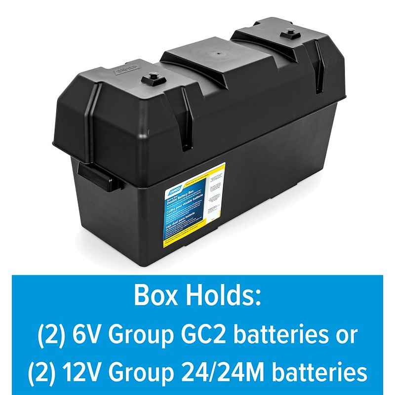 Dual Battery Box For GC2 Or Group 24 Batteries Polypropylene – Camco 55374