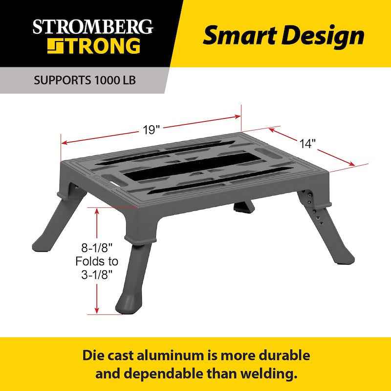 Single Folding Aluminum Entry Step – 19" Wide, 1000 lb PA-150