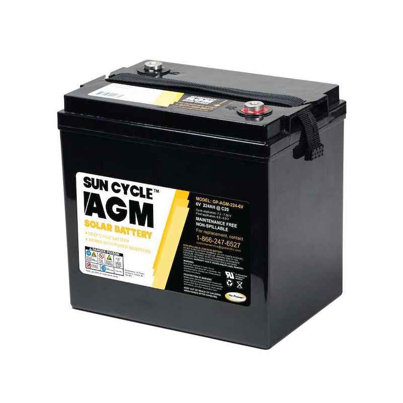 Go Power AGM Series Solar Battery GP-AGM-224-6V 6V 224Ah Deep Cycle