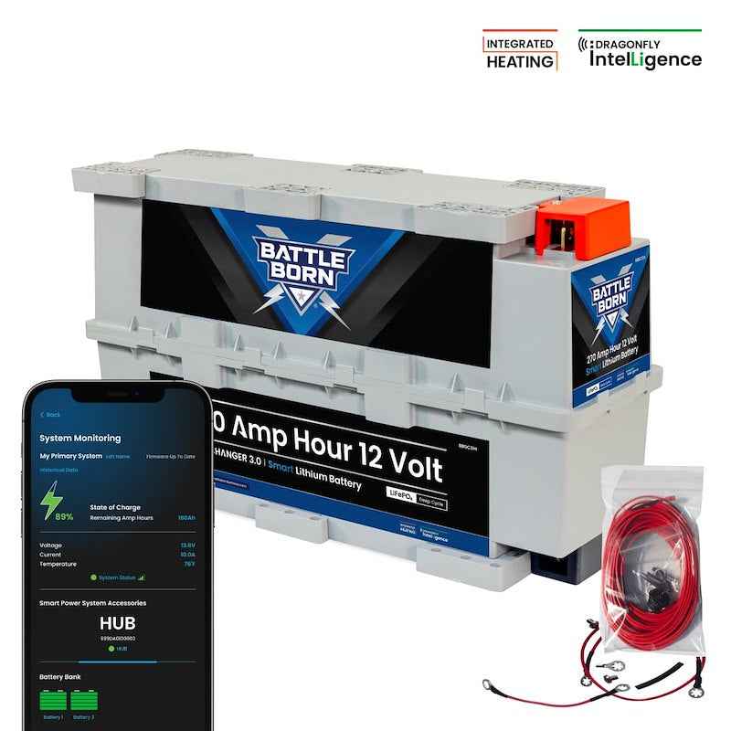 12V GC3 Lithium Deep Cycle RV Battery 270Ah Heated Smart LiFePO4 – BBGC3IH