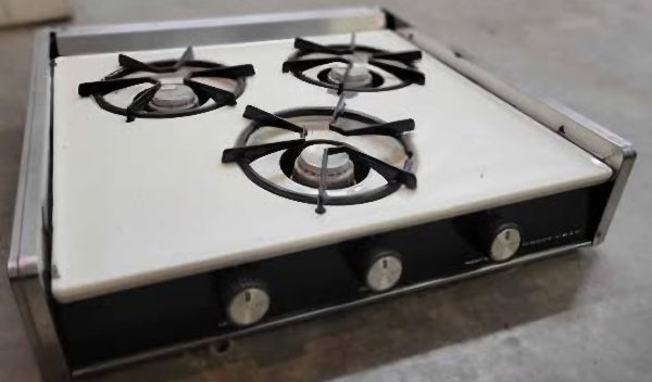 Used RV Propane Stove Magic Chef 3 Burner Vintage White - Used RV Parts