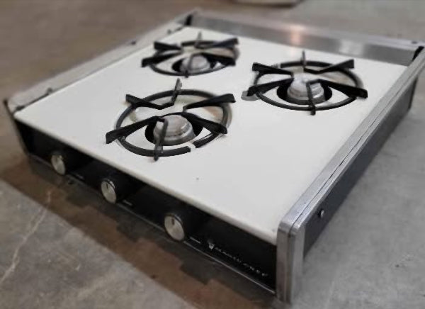 Used RV Propane Stove Magic Chef 3 Burner Vintage White - Used RV Parts